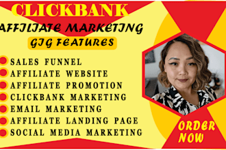 build a clickbank sales funnel landing page and promotes affiliate link