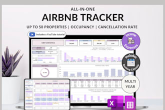 build airbnb or str income tracker spreadsheet for real estate investors