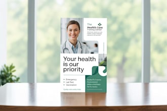 design a modern medical, clinical, pharmacy, dental, healthcare, flyer, resume