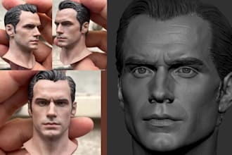 realistic 3d head bust model zbrush sculpt 3d face model stl file for 3dprinting