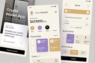 build crypto wallet app, web3 website, blockchain crypto exchange app wallet app