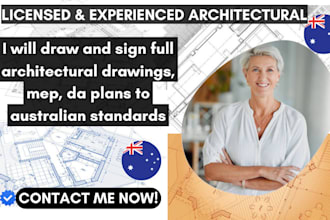 draw and sign full architectural drawings, mep, da plans to australian standards
