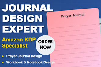 design amazon kdp journal, workbook, planner, and notebooks