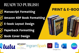 do manuscript, ebook paperback, amazon kdp book formatting, indesign google doc