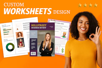 design canva worksheet, workbook design, magazine, booklet,  canva ebook