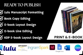 format vellum lulu manuscript, copy line edit ingramspark book design kdp ebook