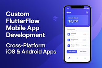 build ios android app, custom flutterflow cross platform mobile app development