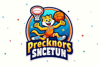 do unique basketball plyer mascot logo 1 day