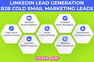 find b2b cold email marketing leads, contact research, linkedin lead generation