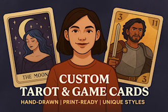 design a professional illustration tarot card or game card