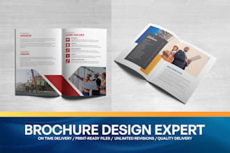 design print ready bifold, trifold brochure for business, company profile