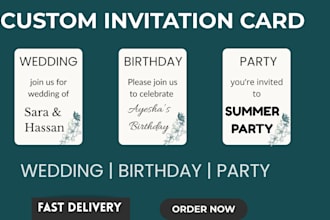 design a wedding, birthday and party invitation card
