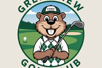 design high quality golf mascot logo with unlimited revision