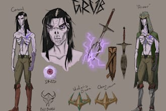 illustrate character reference sheets for you