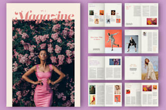 design magazine layout interior cover pages, design brochure lookbook newsletter