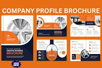 design company profile annual report trifold bifold brochure price catalog