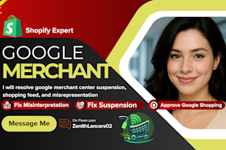 resolve google merchant center suspension, shopping feed, and misrepresentation