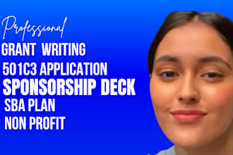do grant writing, 501c3, sba applications sponsorship decks for nonprofit