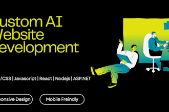 do custom ai website development as full stack developer, front end developer