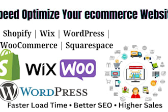 optimize shopify wix wordpress woocommerce squarespace speed ecommerce website