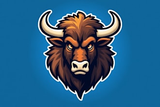 design outstanding angry bull head mascot logo  with unlimited revision