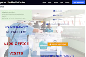 create a clinic website with full credentialing, billing, and SEO