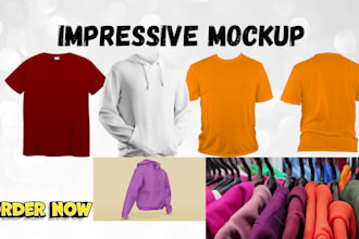 create an impressive tshirt mockup with your logo and t shirt hoodies