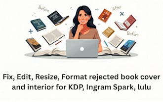 fix, edit, resize, format rejected book and cover for KDP, ingram spark, lulu