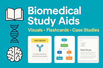create custom biomedical study aids, visuals, case studies, and protocol guides