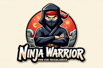 design outstanding ninja warrior mascot logo  with unlimited revision