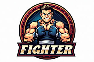 make eye catching fighter mascot logo with unlimited revision