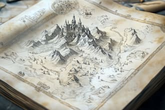 make fantasy map illustration for dnd