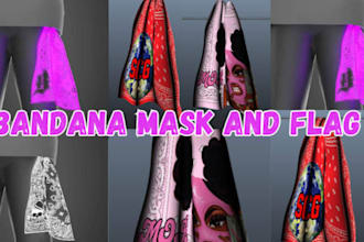 create custom pocket flag bandana, bandana mask for your gta v fivem gang