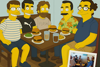 make a simpsons portrait of you or your friend and family