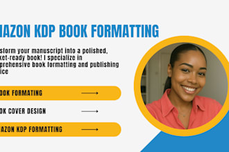 do amazon kpd formatting, ebook publishing, and kindle book cover layout design