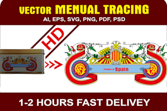 do vector tracing, logo or image redrawing, photo retouching