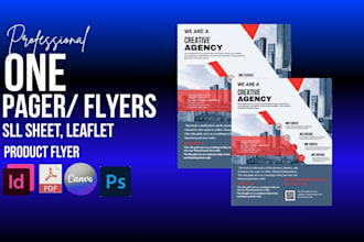design one pager executive summary, one sheet, company, medical pamphlet flyer