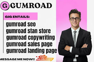 do gumroad sales page copywriting, gumroad landing page, gumroad seo, stan store