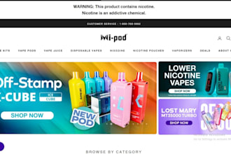 build your cbd, vape, cigarette, cannabis, tincture website vape shopify store