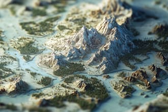 make fantasy map illustration for dnd, novels and games