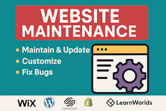 bug fix customization support shopify wix wordpress manager website maintenance