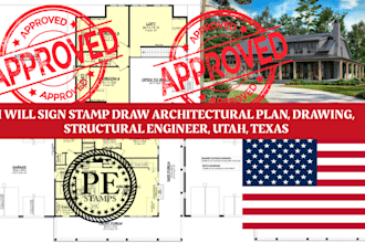 sign stamp draw architectural plan, drawing, structural engineer, utah, texas