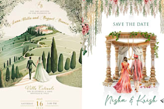design custom wedding invitations, save the date cards,event fly and rsvp cards