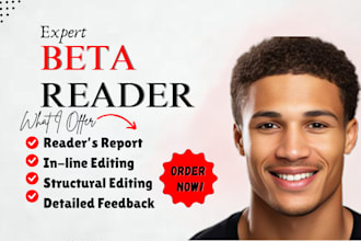 critique, beta read your fiction and  non fiction  book and provide feedback