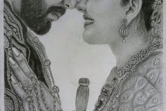 draw realistic pencil portraits of couples for gifts or special occasions