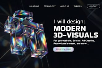 create highend 3d logo visuals for websites, ads and socials