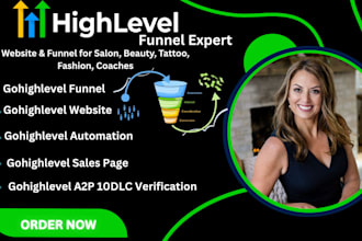 build go high level salon beauty tattoo shops fashion coaches website ghl funnel