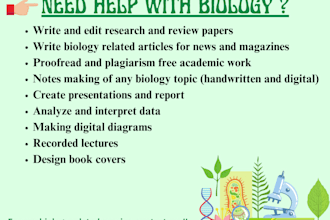 write articles, reports and notes related to biology
