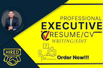 deliver executive resume writing or edit senior, director, vp, svp resume, cv