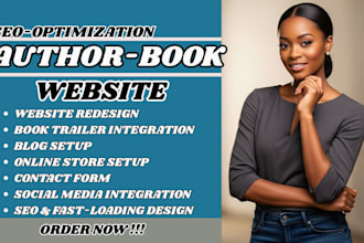 create a modern book website author website ebook website bookstore website
